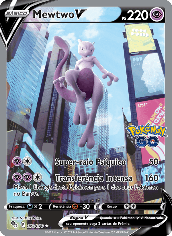 Mewtwo V, carte 072 de Pokémon GO