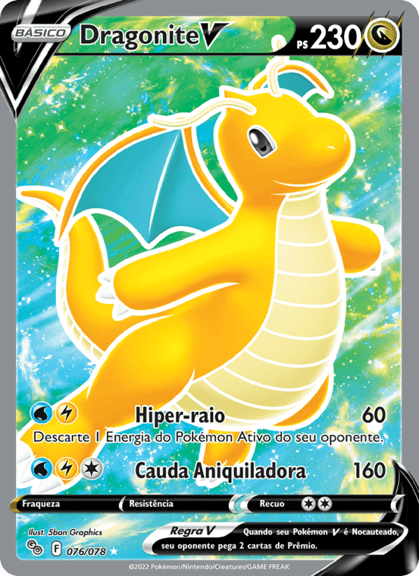 Dragonite V, card 076 from Pokémon GO