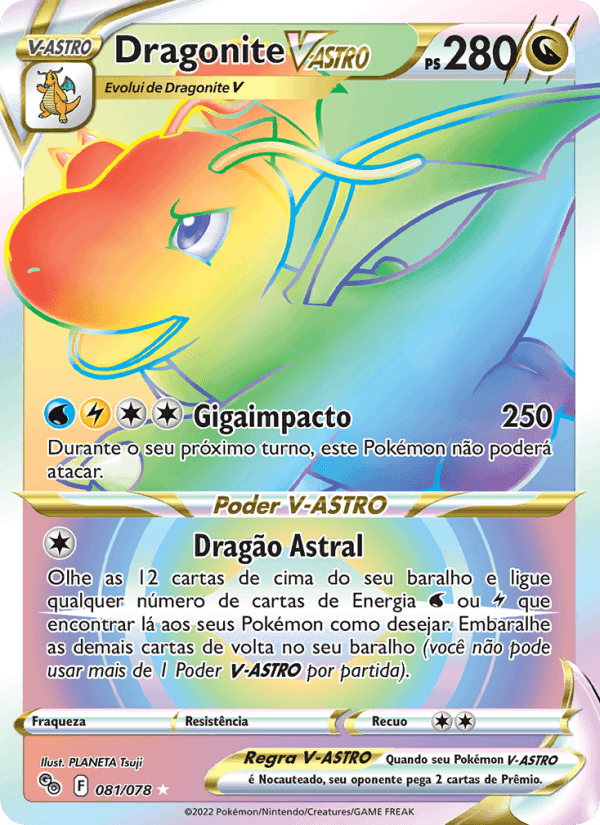 Dragonite V-ASTRO, carte 081 de Pokémon GO