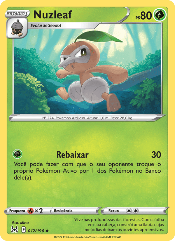 Nuzleaf, carta 012 di Origem Perdida