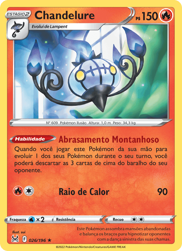 Chandelure, carta 026 di Origem Perdida