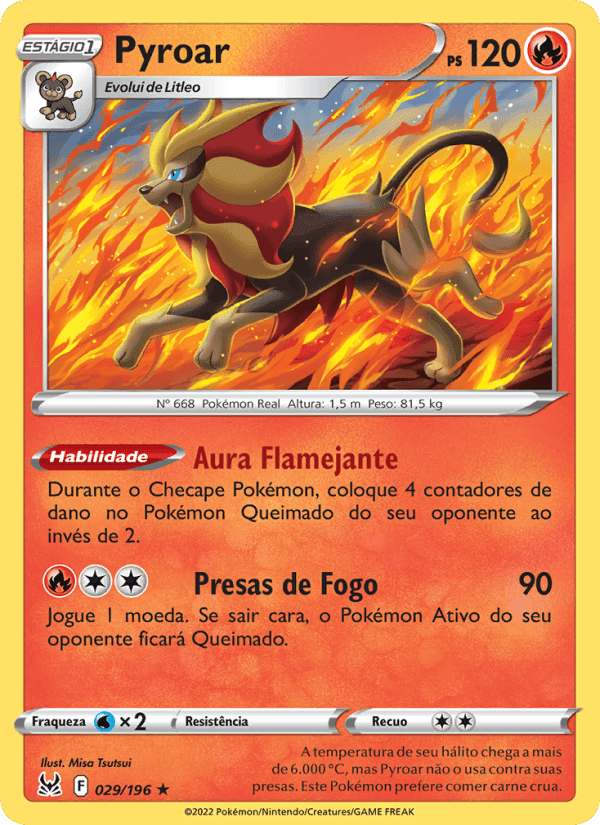 Pyroar, carta 029 de Origem Perdida