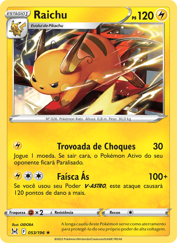 Raichu, carta 053 de Origem Perdida