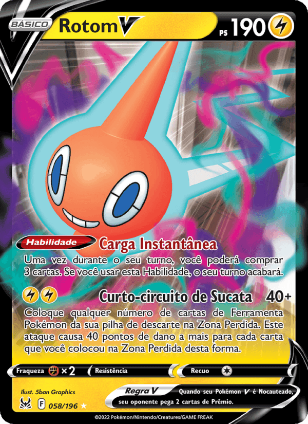 Rotom V, carta 058 de Origem Perdida