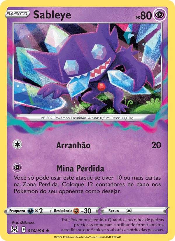 Sableye, card 070 from Origem Perdida