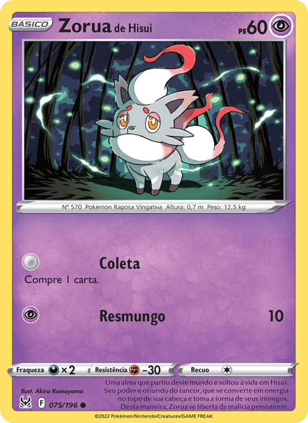 Zorua de Hisui, card 075 from Origem Perdida