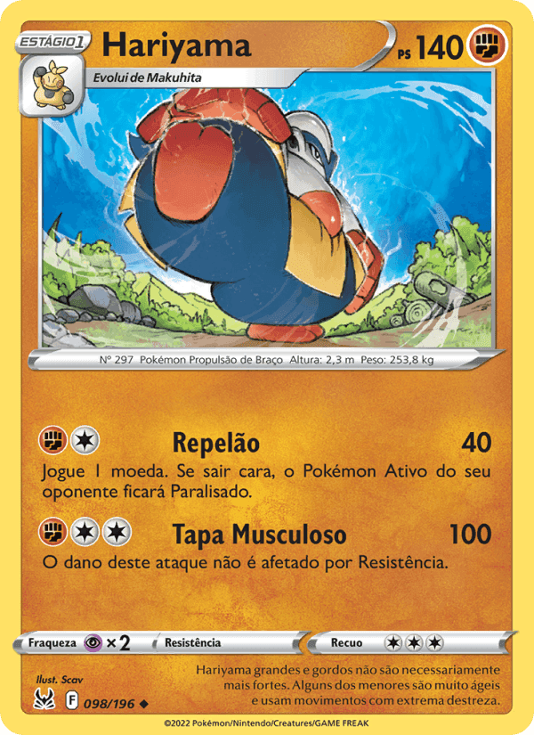 Hariyama, card 098 from Origem Perdida