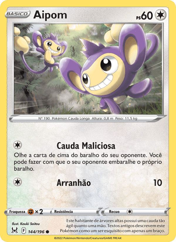 Aipom, card 144 from Origem Perdida
