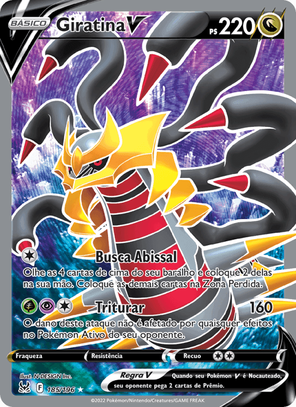 Giratina V, carta 185 de Origem Perdida