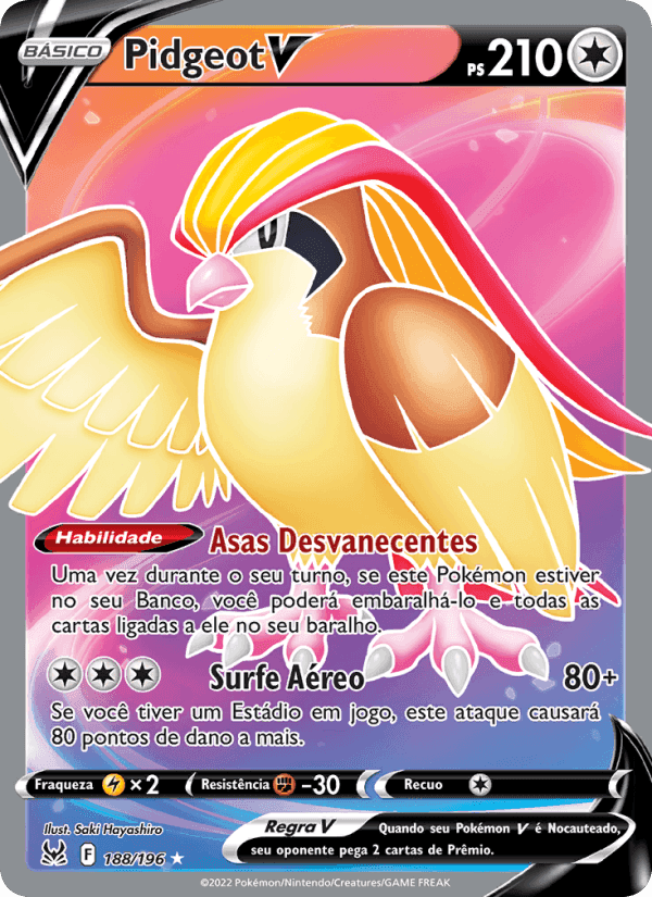 Pidgeot V, carta 188 di Origem Perdida