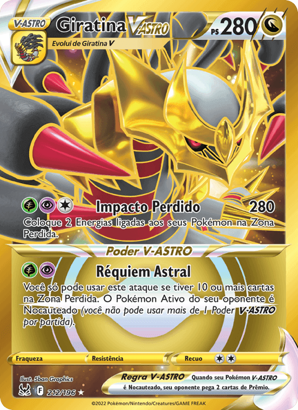 Giratina V-ASTRO, card 212 from Origem Perdida