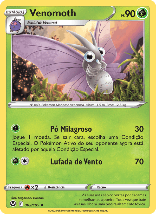 Venomoth, carte 002 de Tempestade Prateada