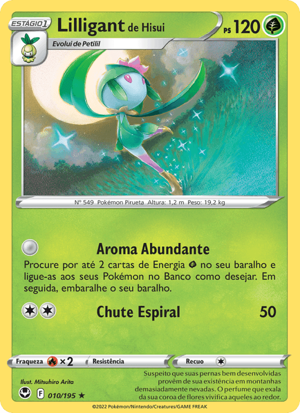 Lilligant de Hisui, carta 010 di Tempestade Prateada