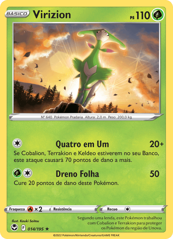 Virizion, carta 014 de Tempestade Prateada