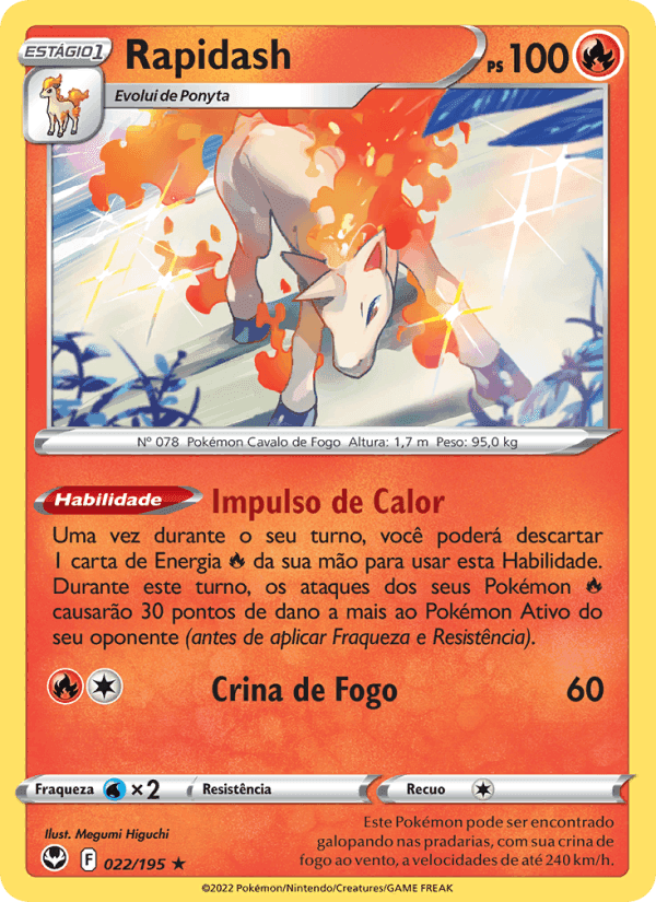 Rapidash, card 022 from Tempestade Prateada