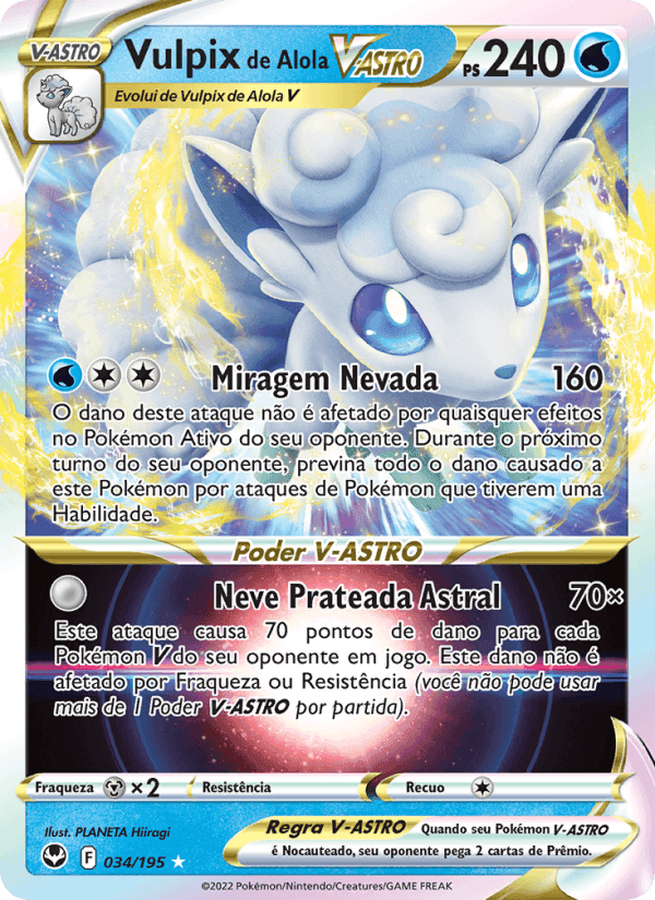 Vulpix de Alola V-ASTRO, carte 034 de Tempestade Prateada