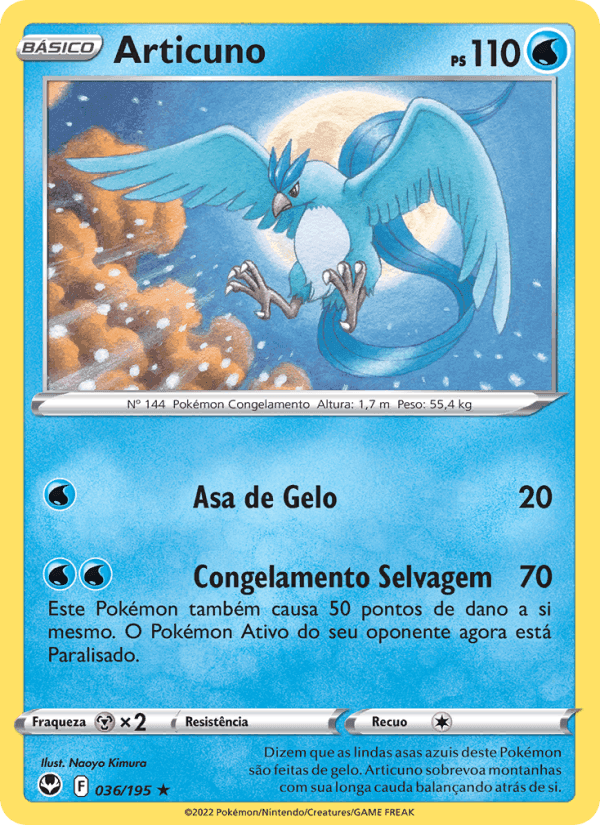 Articuno, carta 036 de Tempestade Prateada