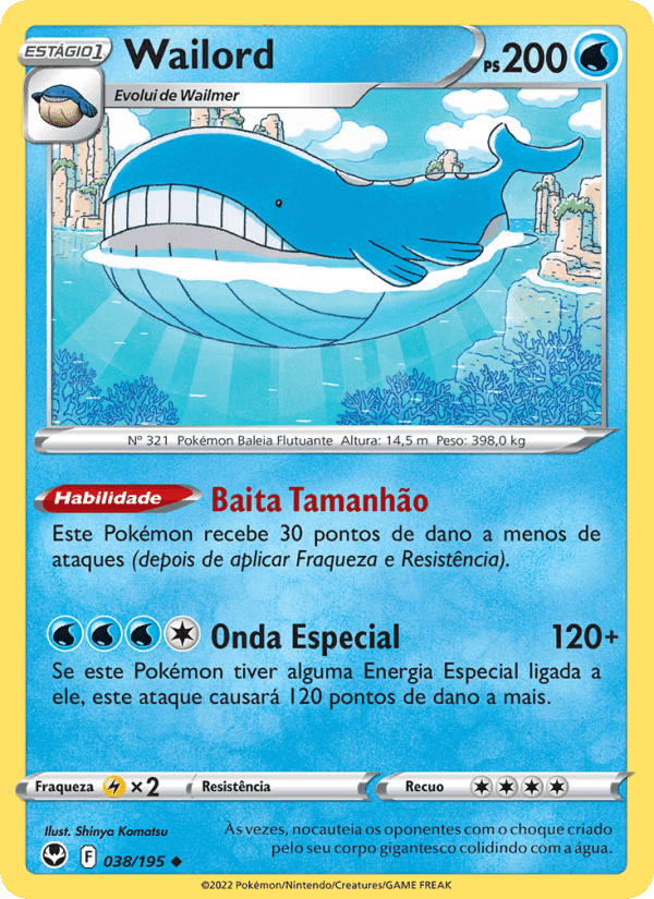 Wailord, carta 038 de Tempestade Prateada