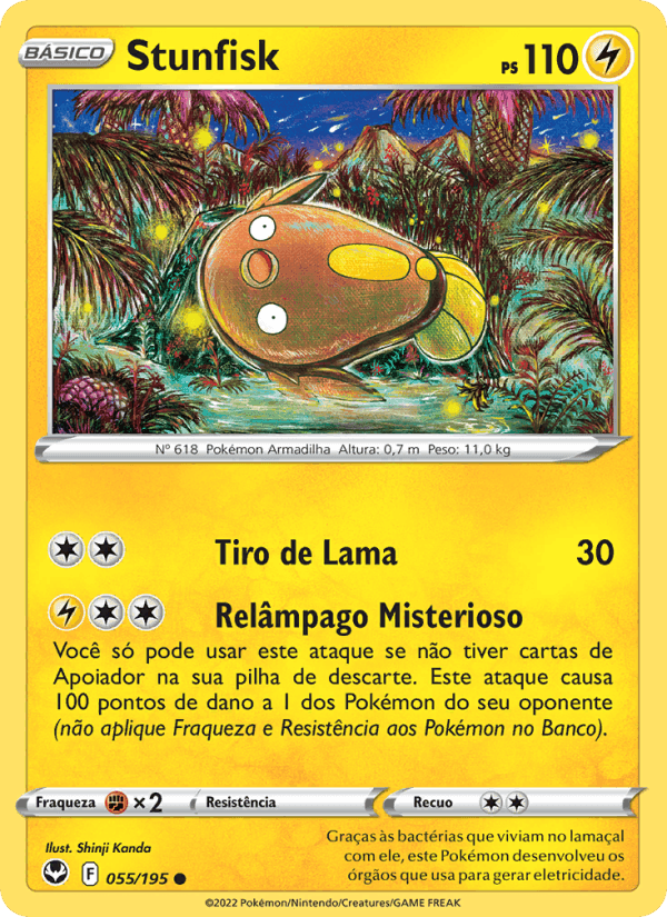 Stunfisk, card 055 from Tempestade Prateada