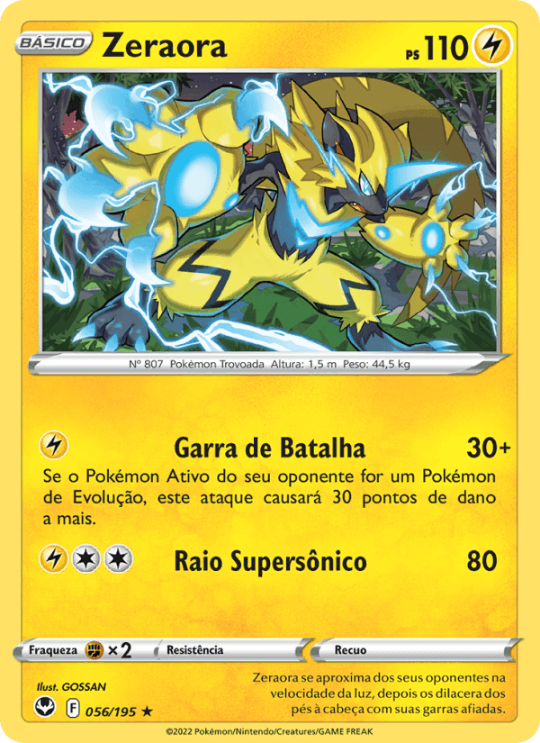 Zeraora, carta 056 de Tempestade Prateada