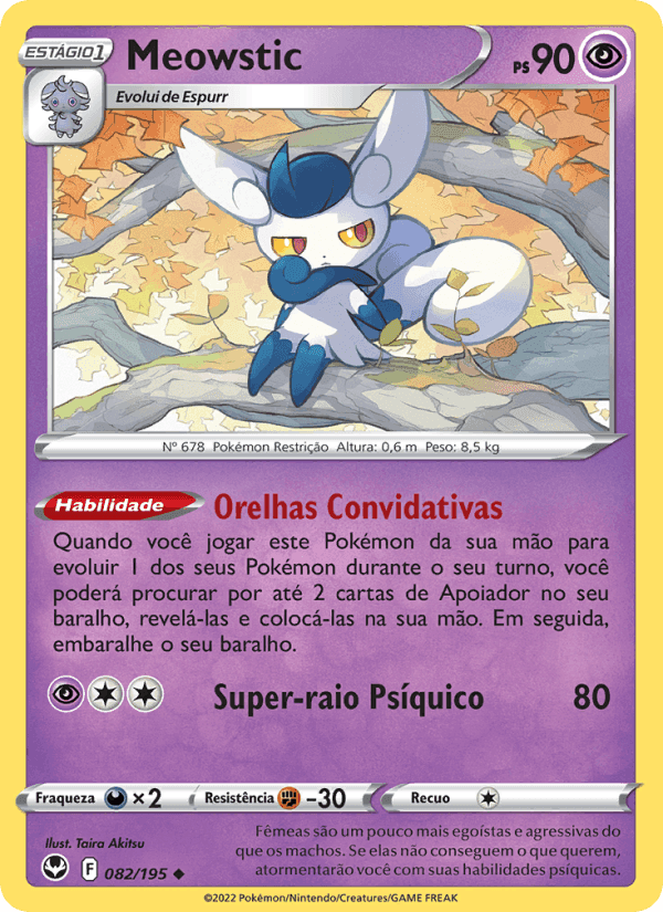 Meowstic, carta 082 de Tempestade Prateada