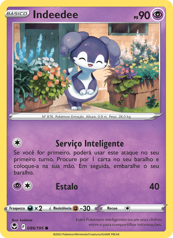 Indeedee, card 086 from Tempestade Prateada