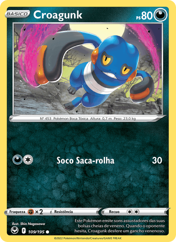 Croagunk, card 109 from Tempestade Prateada