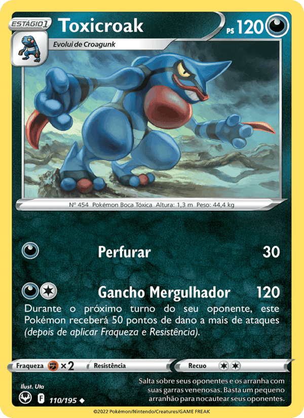 Toxicroak, card 110 from Tempestade Prateada
