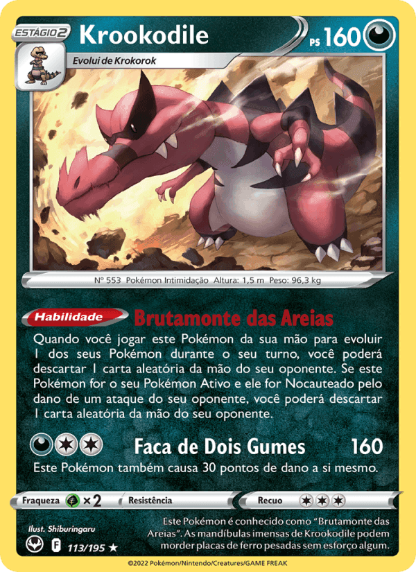Krookodile, carta 113 de Tempestade Prateada