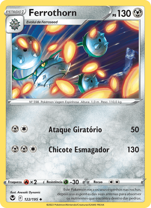Ferrothorn, card 122 from Tempestade Prateada