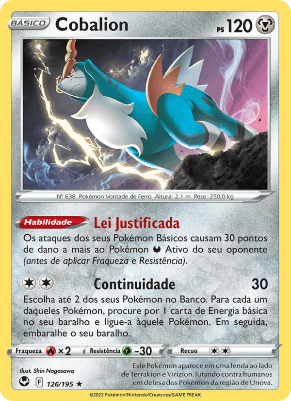 Cobalion, card 126 from Tempestade Prateada