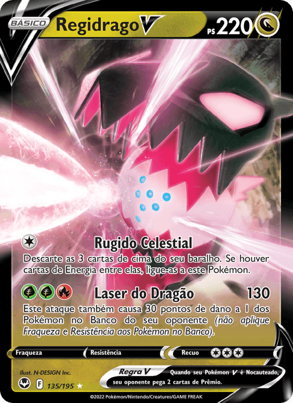 Regidrago V, card 135 from Tempestade Prateada