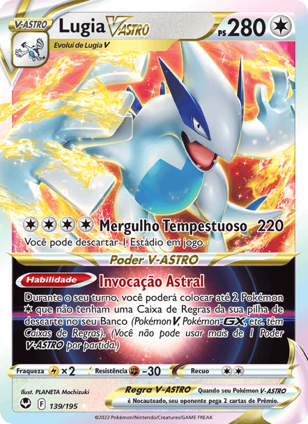 Lugia V-ASTRO, card 139 from Tempestade Prateada