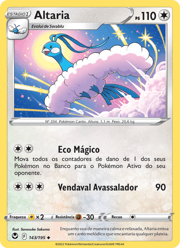 Altaria, card 143 from Tempestade Prateada