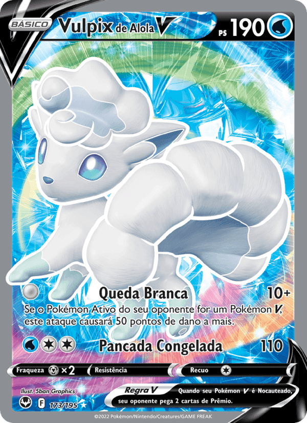 Vulpix de Alola V, carta 173 de Tempestade Prateada