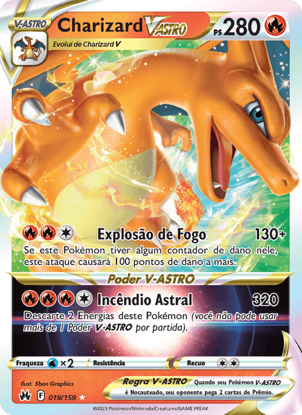 Charizard V-ASTRO, card 019 from Realeza Absoluta