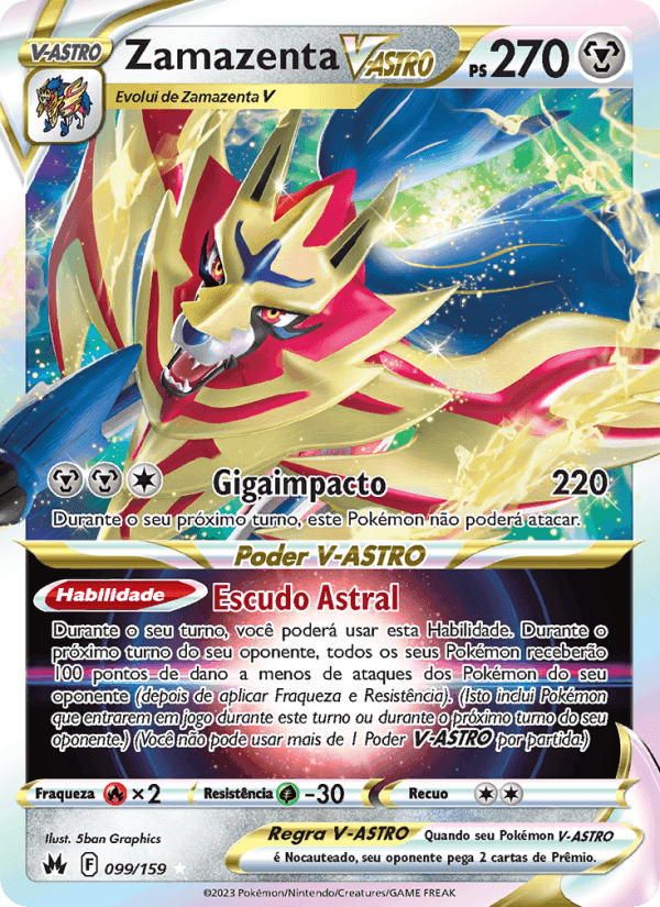 Zamazenta V-ASTRO, card 099 from Realeza Absoluta