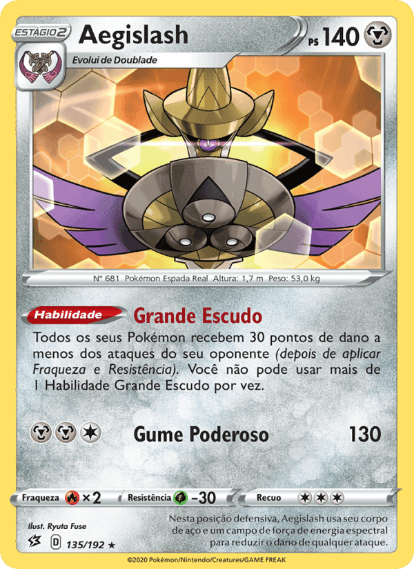 Aegislash, carta 135 de Rixa Rebelde