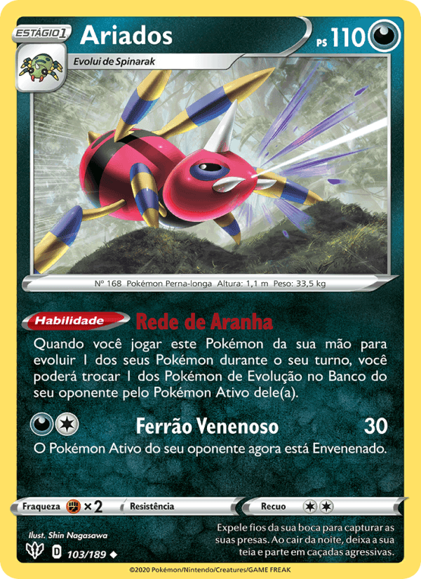 Ariados, card 103 from Escuridão Incandescente