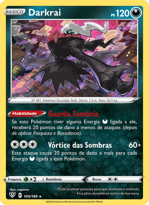 Darkrai, card 105 from Escuridão Incandescente