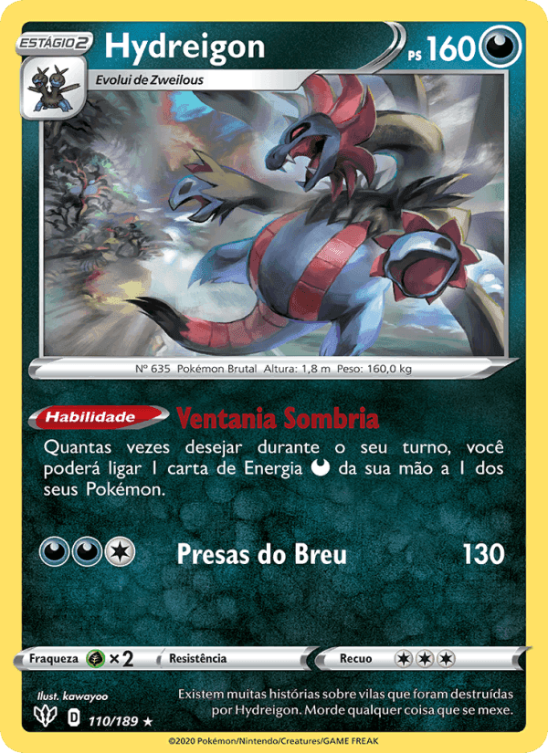 Hydreigon, card 110 from Escuridão Incandescente