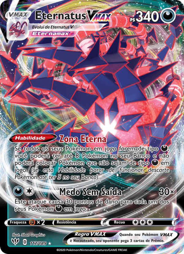Eternatus VMAX, carta 117 de Escuridão Incandescente