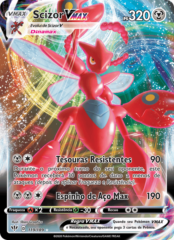Scizor VMAX, carta 119 de Escuridão Incandescente