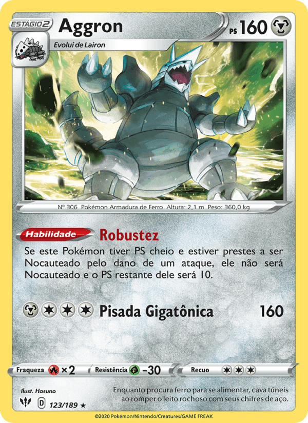 Aggron, carta 123 de Escuridão Incandescente