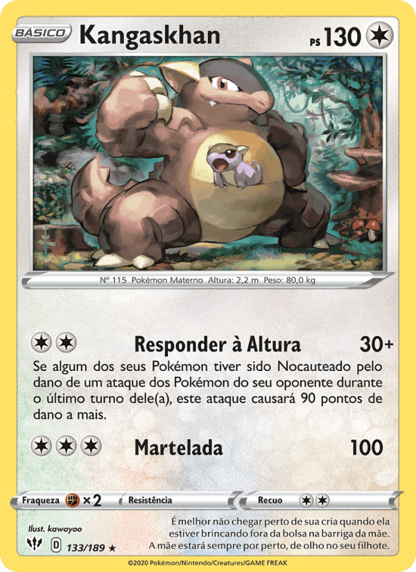 Kangaskhan, carta 133 de Escuridão Incandescente