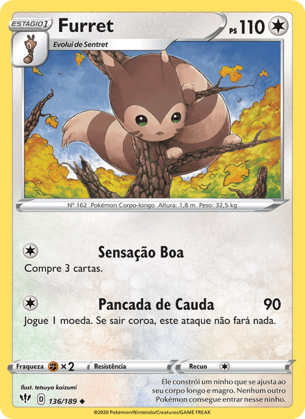 Furret, card 136 from Escuridão Incandescente