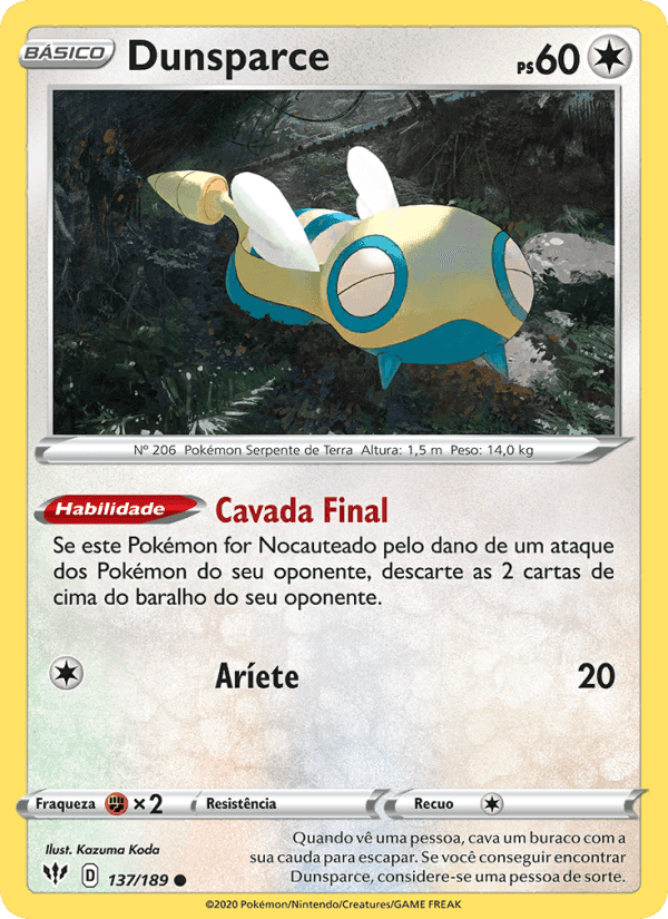 Dunsparce, carta 137 de Escuridão Incandescente