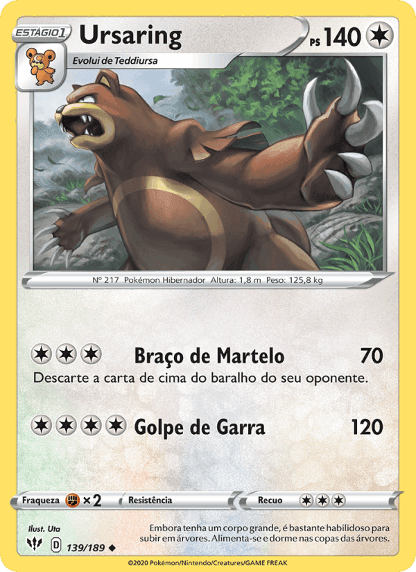 Ursaring, carta 139 de Escuridão Incandescente