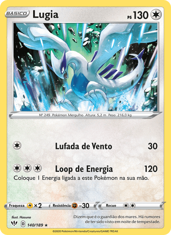 Lugia, carta 140 de Escuridão Incandescente