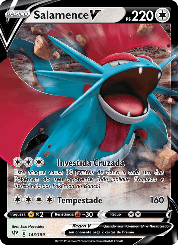 Salamence V, carta 143 de Escuridão Incandescente